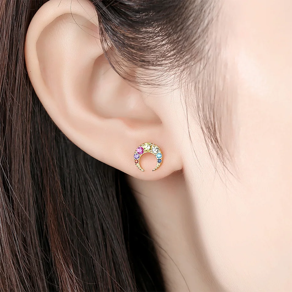 Женские серьги гвоздики Kaletine милые из стерлингового серебра 925 пробы ювелирное