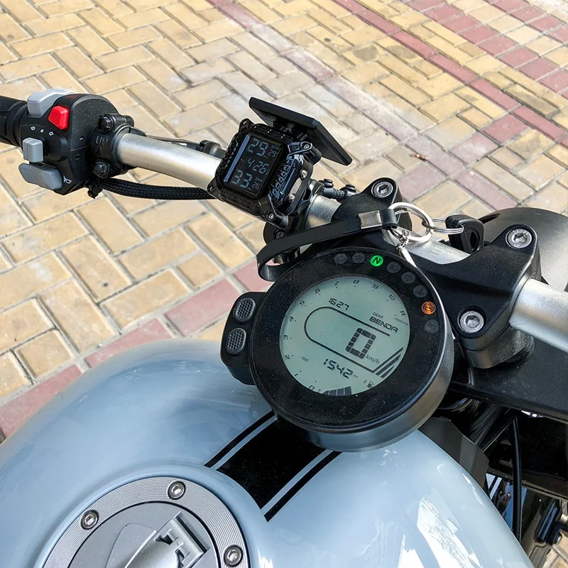 

TPMS Motorcycle Moto Motor Scooter Tire Tyre Monitoring System with Solar Waterproof TMPS Real-Time Display