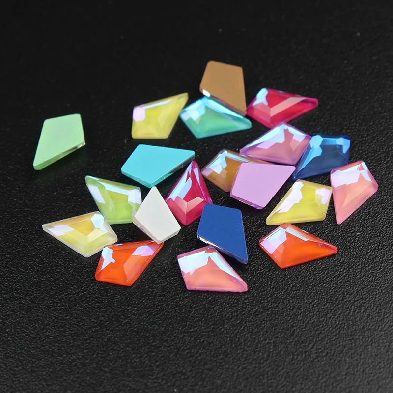 Mix color Arrow 30 шт/партия ромб 6x10 мм плоская задняя смола без горячей фиксации 10 мокко цвета ромб стразы с плоской обратной поверхностью 3D драгоценные камни для дизайна ногтей - Цвет: Mix color Arrow
