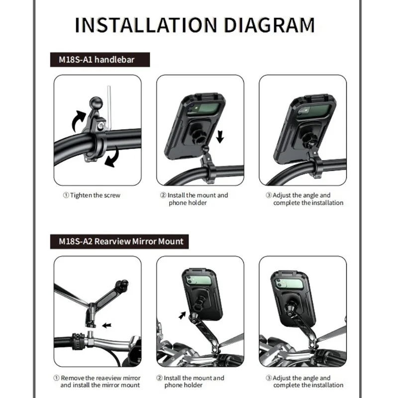 Крепление для телефона на велосипед Поддержка Водонепроницаемый чехол руля