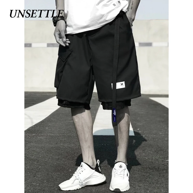 Мужские эластичные шорты UNSETTLE повседневные уличные в стиле Харадзюку спортивные