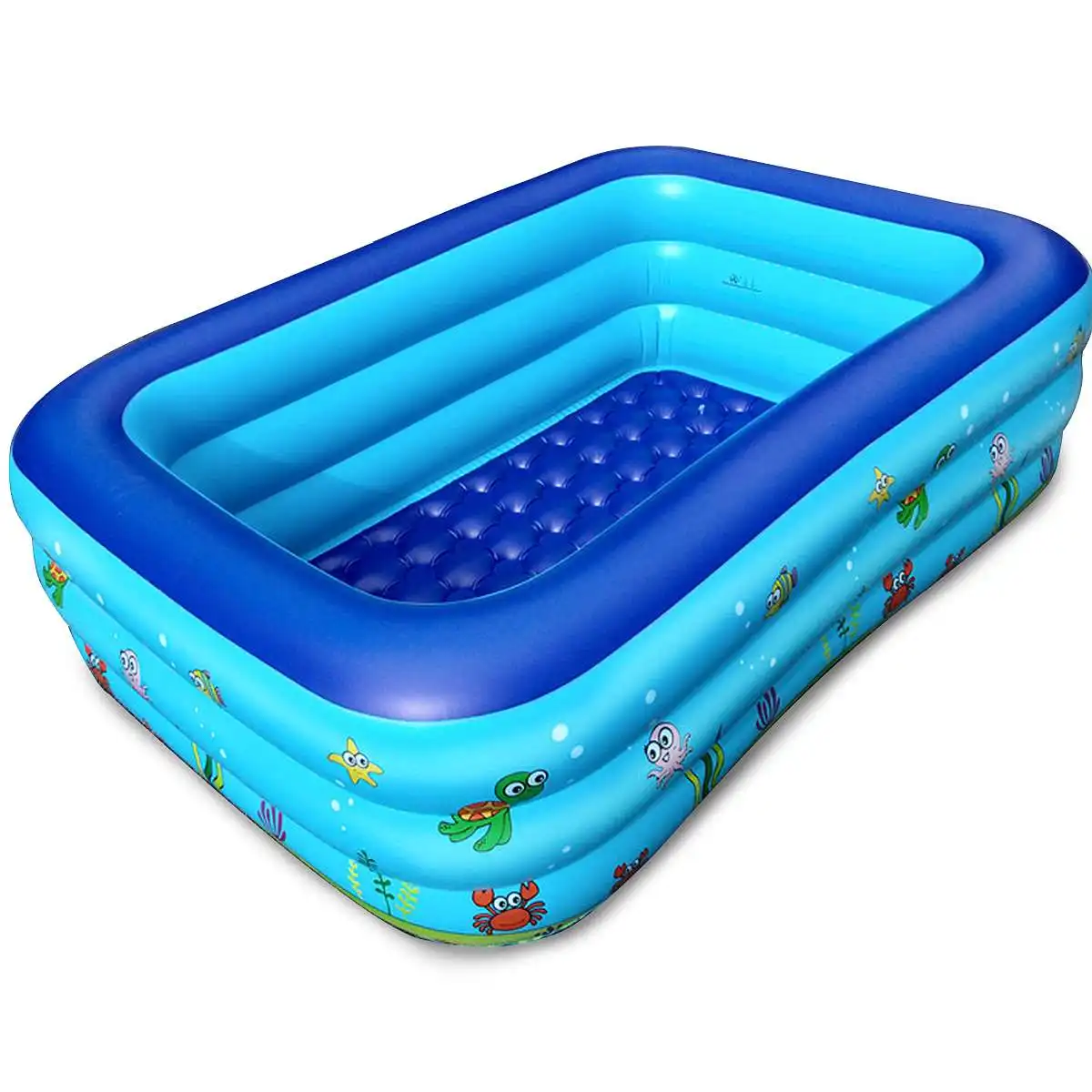

130-262cm Square Inflatable Swimming Pool Kids Basin Bath Tub Outdoor Ball Paddling Pool Portable Water Play Pool Home Use