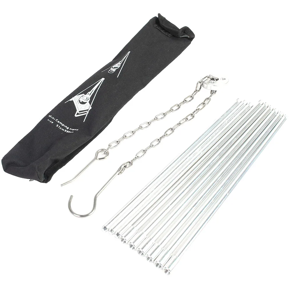 

Outdoor Portable Foldable Metal Barbecue Grills Hanging Tripod Camping Picnic BBQ Cooking Made Of Hard Alumina Material