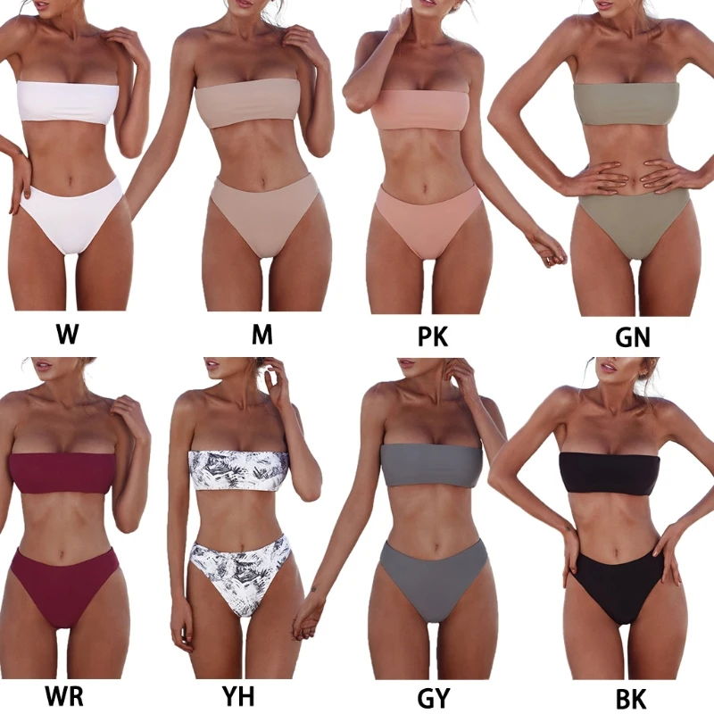 

Sexy Women Bikini Set Strapless Push-up Bra Swimsuit Swimwear Bathing Swim Drop Ship