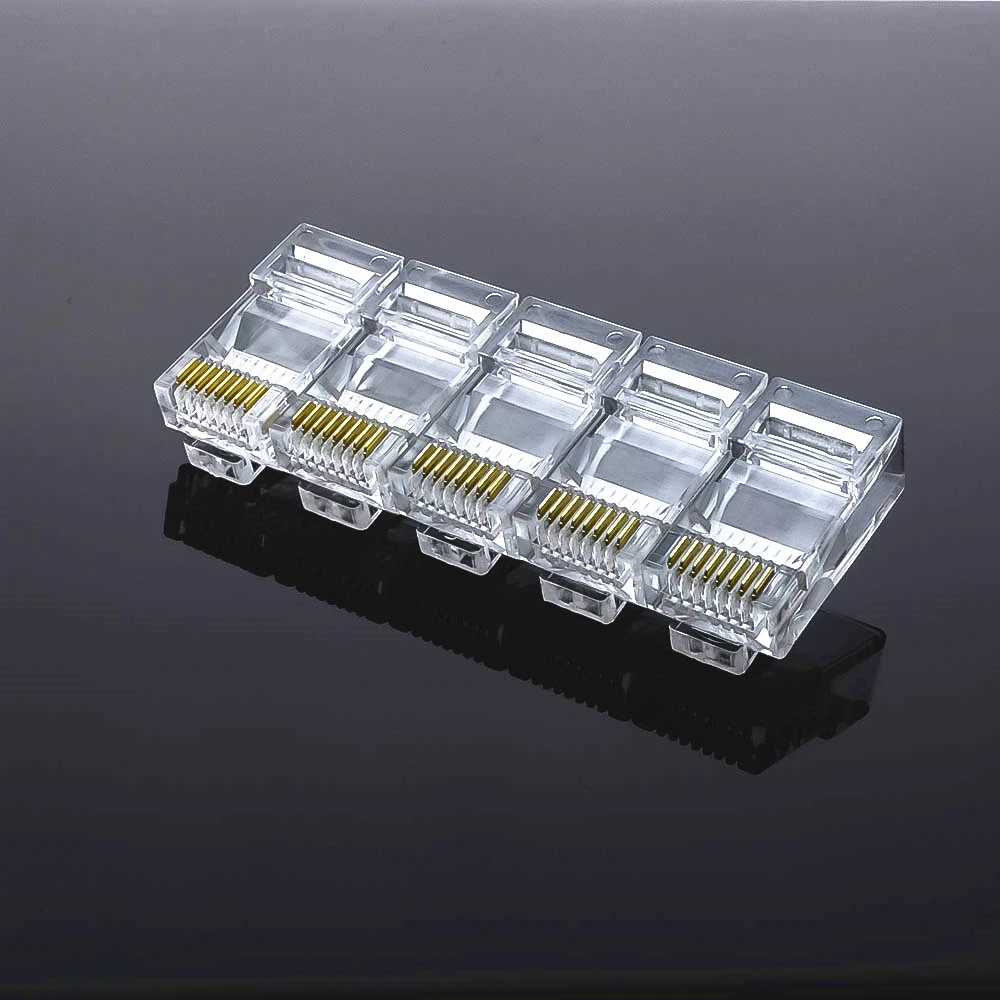 25 шт. CAT5 CAT5E RJ45 разъем Cat6 модульный Ethernet-кабель Разъем позолоченный Сеть разъемы