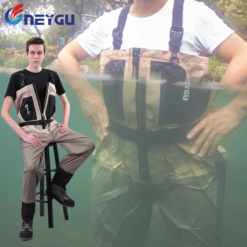 NEYGU водонепроницаемый Снежный нагрудник Wader Передняя вентиляционная молния, Мужская дышащая грудь запас рыболовные брюки рафтинг одежда Wader