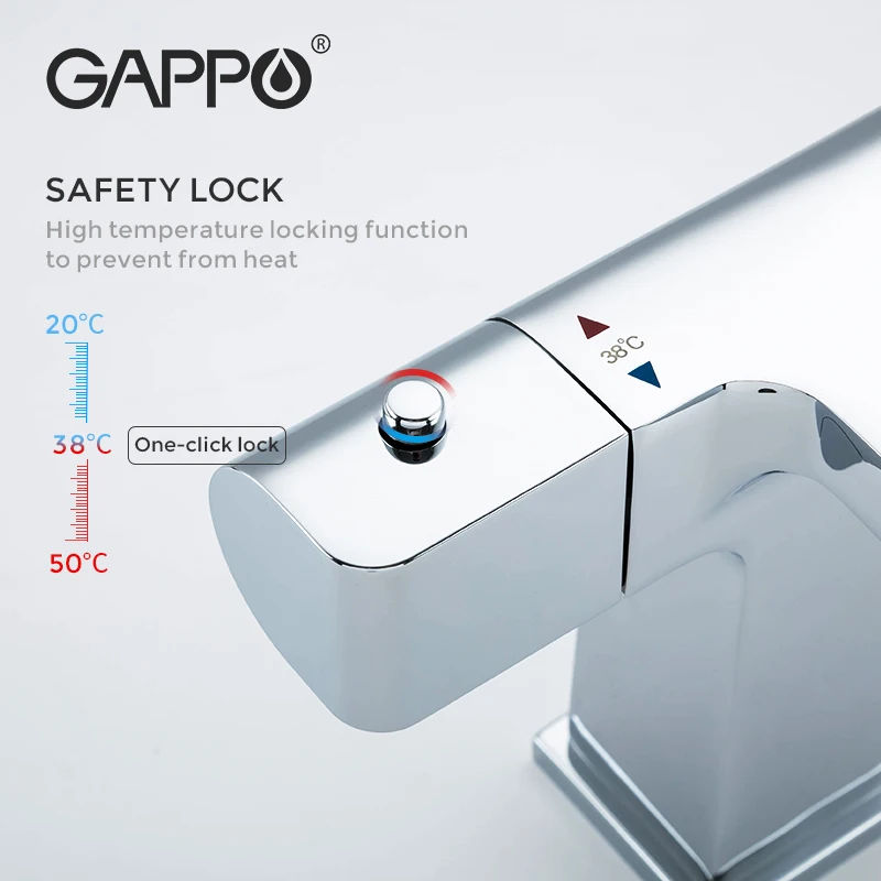 gappo thermostatic shower sets bathroom shower faucet brass basin faucet waterfall bathtub shower system thermostatic mixer free global shipping