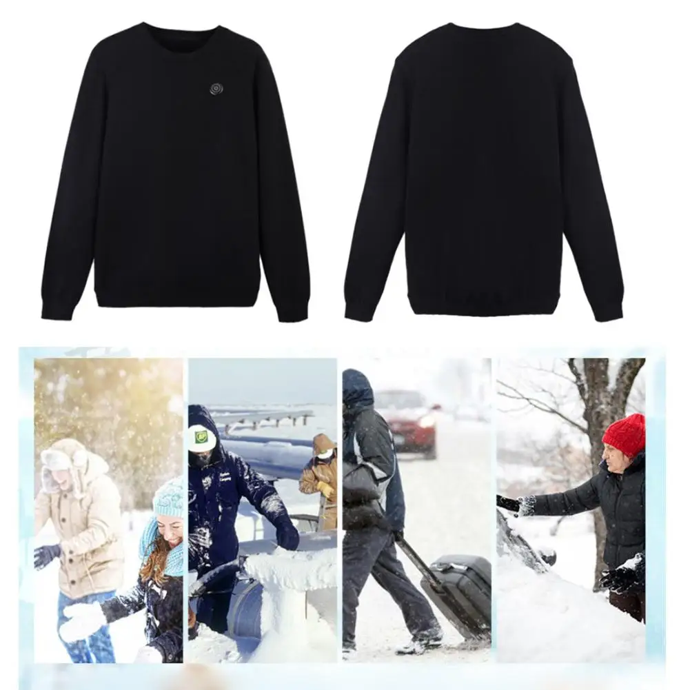 Свитер с подогревом для улицы умный теплый свитшот USB разъемом куртка из