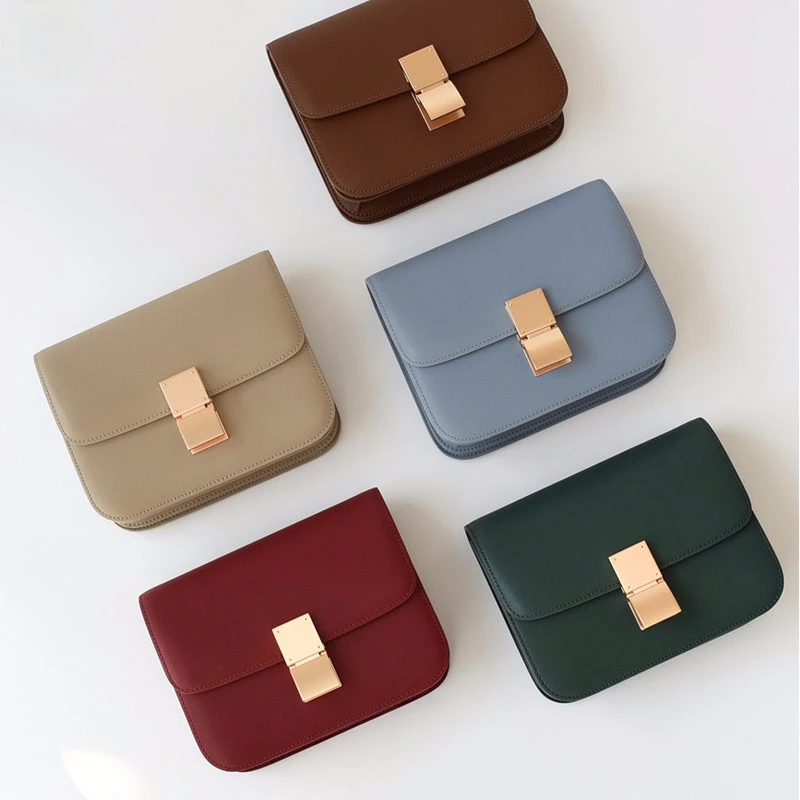 

Factory Genuine Leather Women Bag Luxury Design Handbag Purse Brand Fashion Mini Pink Crossbody Tofu Bag for Women 2020 Summer