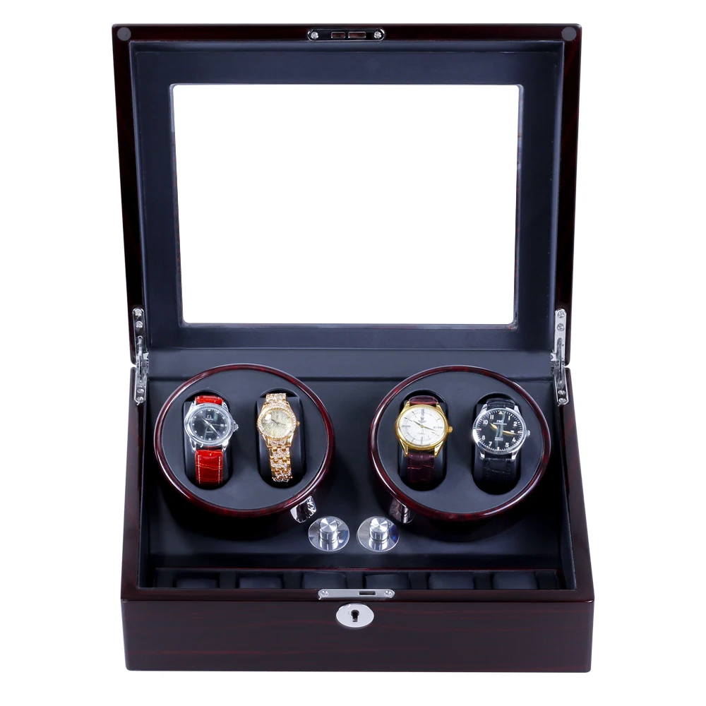 XTELARY черный обернутая искусственной кожей 4 + 6 заводчик часов (R2461EB)|Заводные