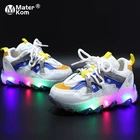Детские светящиеся кроссовки со светодиодной подсветкой, для мальчиков и девочек, обувь для начинающих ходить детей, размеры 21-30