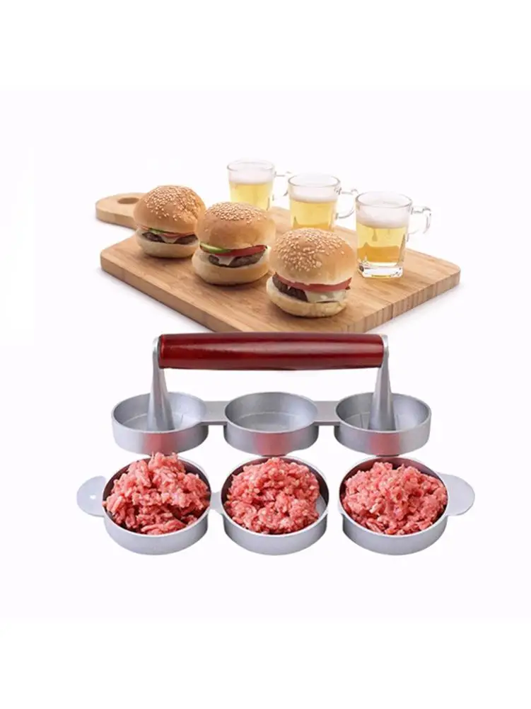 Пресс для мясного пирога антипригарный алюминиевый сплав + деревянная ручка мини