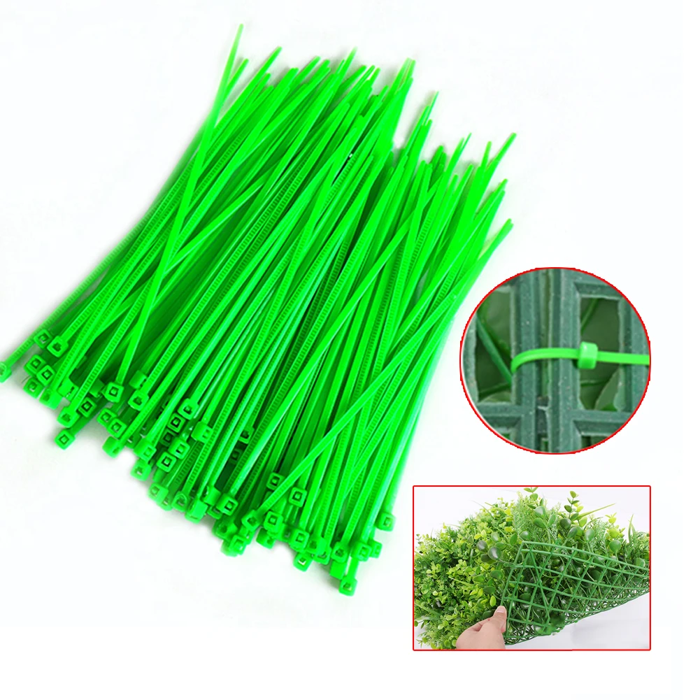 

100pcs Fixed Plant Ties Artificial Balcony Green Binding Ties Self-locking Wire Cable Zip Ties Adjustable Plastic Plant Line