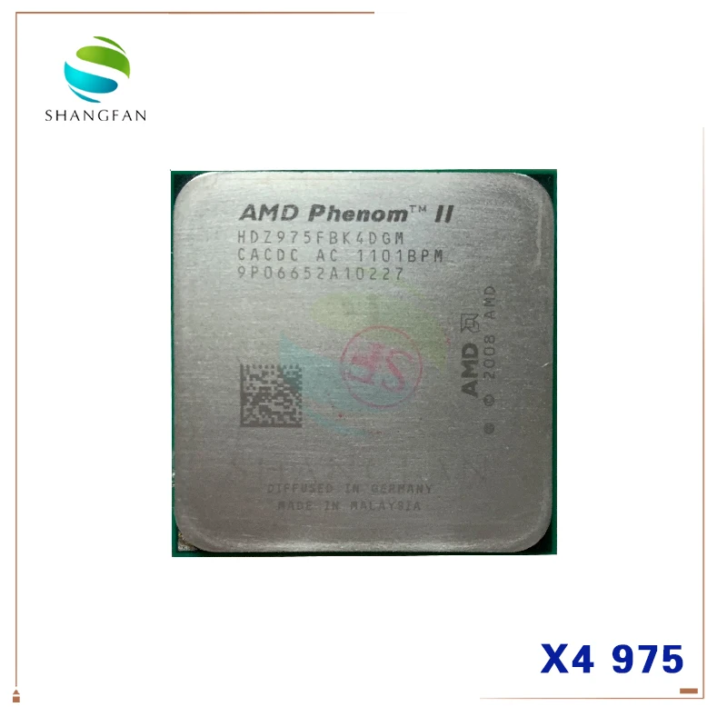 Процессор AMD Phenom II X4 975 (3 6 ГГц/6 МБ/4 ядра/разъем AM3/938-pin) HDZ975FBK4DGM для настольного