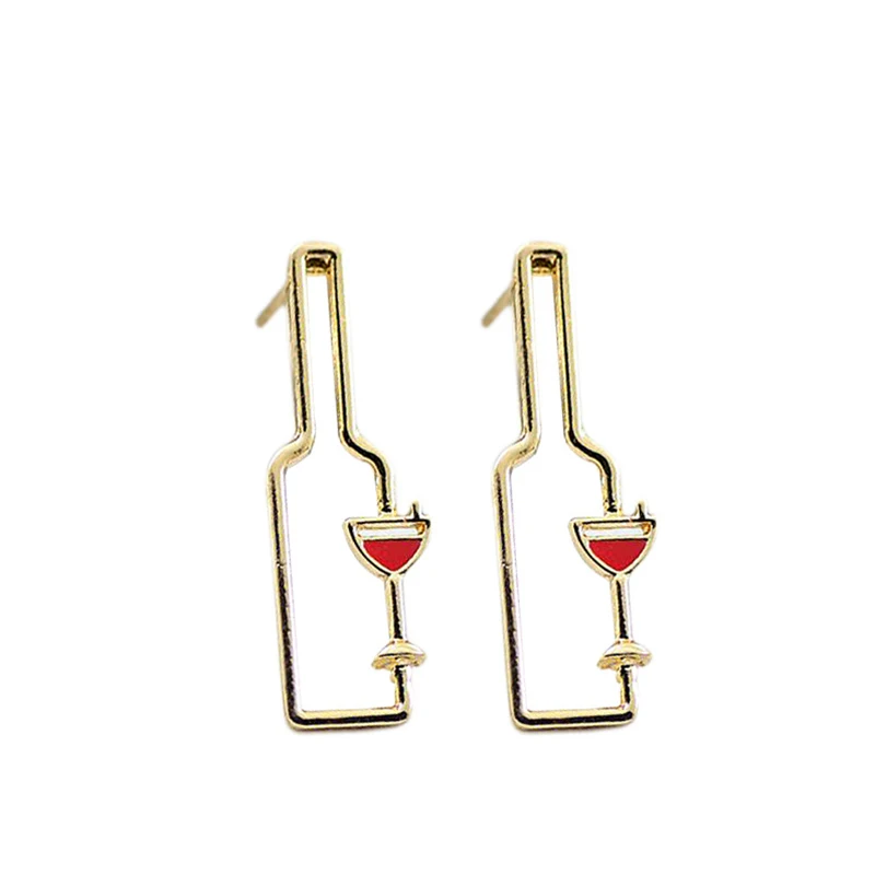 

Korean Fashion Wine Bottle Stud Earrings