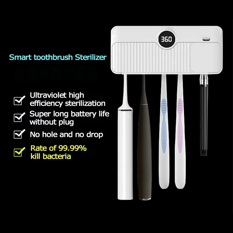 

50pcs Electric Rechargeable Toothbrush Sterilizer Holder UV Light Sanitizing Case Disinfection Box