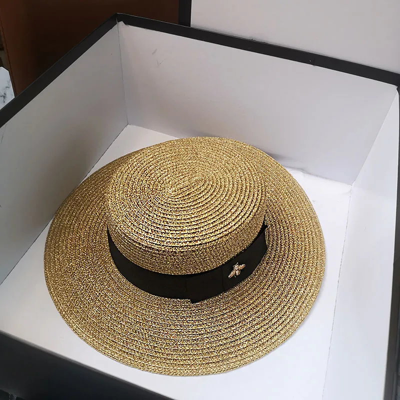 Шляпка плетеная женская Соломенная Панама от солнца в стиле ретро с маленькой