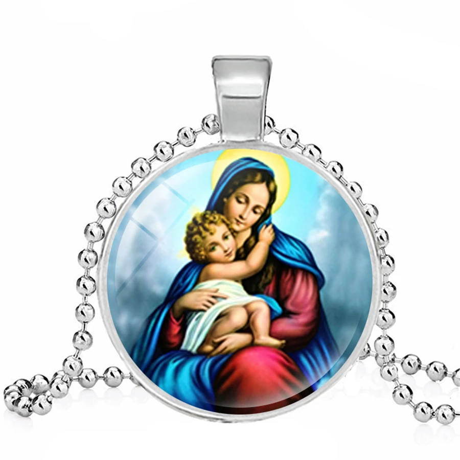 Ожерелье Девы Марии матери ребенка Иисус Христос христианский кулон ожерелье