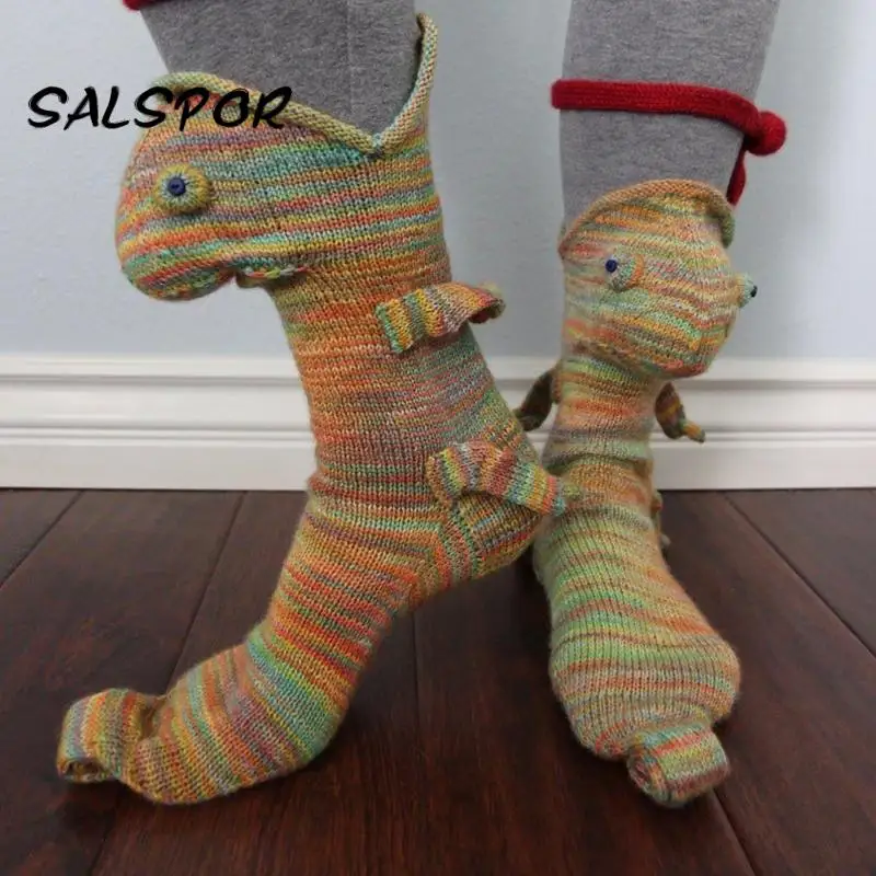 

SALSPOR персонализированные вязаные крокодиловые носки женские рождественский подарок Акула Рыба милые Мультяшные зимние носки забавные дом...