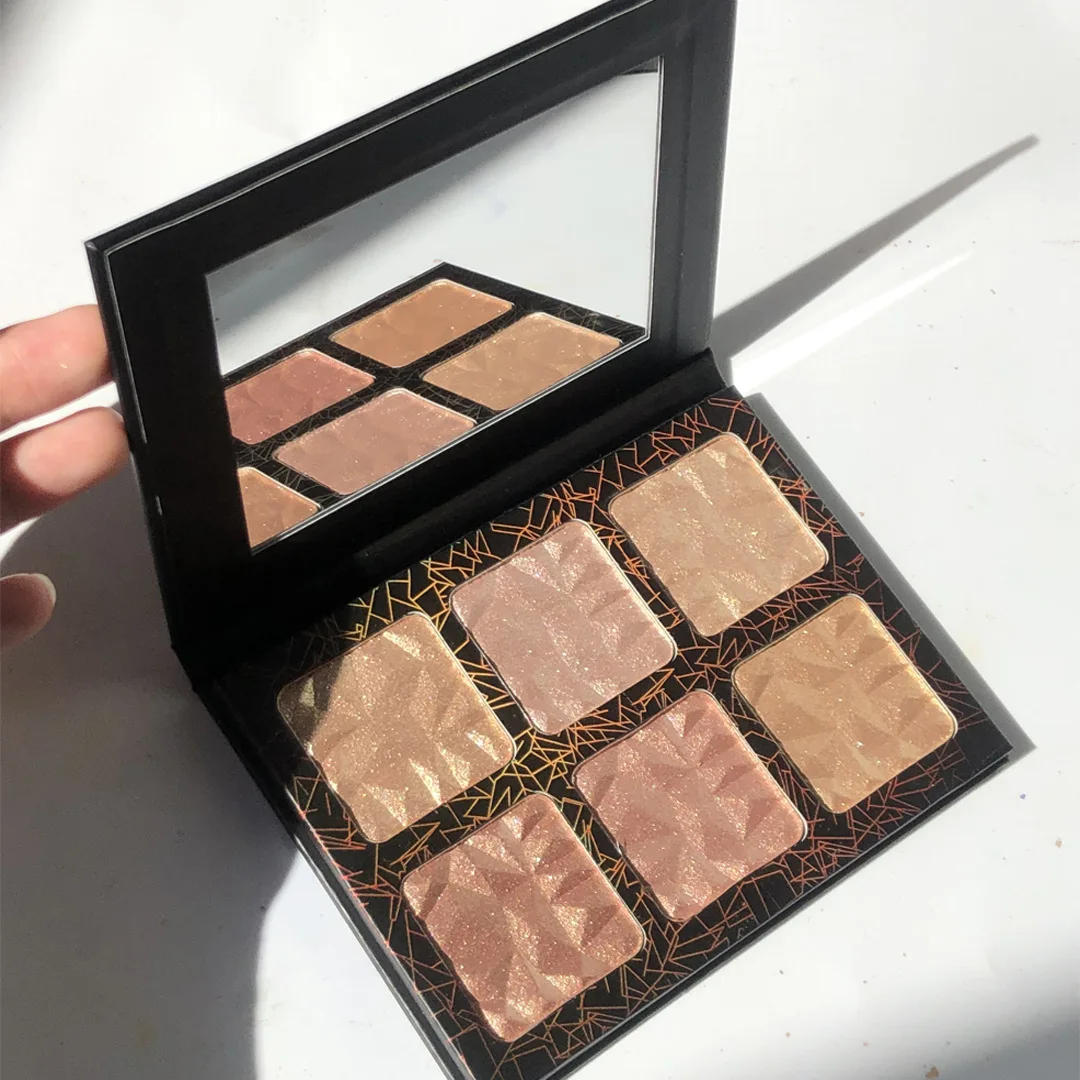 

6 Colors Shimmer Bronzers Palette Face Contour Highlight Makeup Diamond Highlighter High Quality Bronzer Blush Palette Brighten