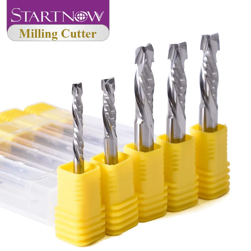 Startnow 5PCS UP &amp DOWN Cut Milling Cutter Two Flute Spiral Bit Tungsten Steel Solid Carbide End Mill CNC Router Engraving Bits |