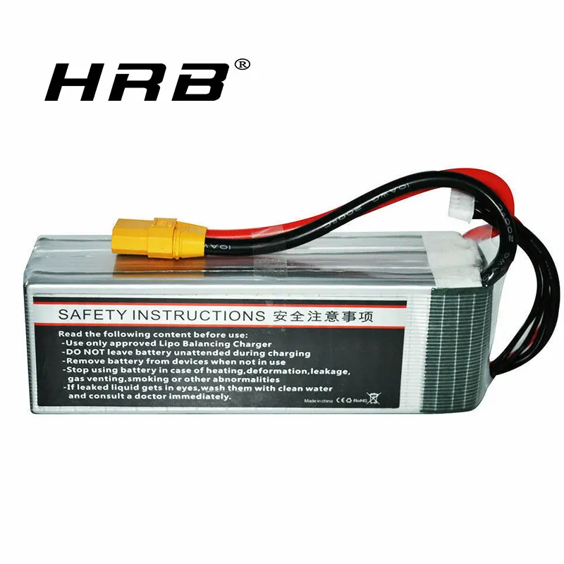 12 упаковок hrb 6s lipo батарея 222 в 6000 мач д
