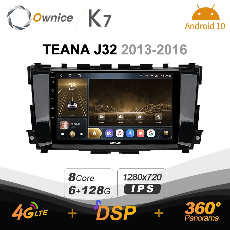 

Ownice K7 Android 10.0 Car Radio Stereo for Nissan Teana J32 2013 - 2016 Support Front camera 4G LTE 360 2din Auto Audio 6G+128G
