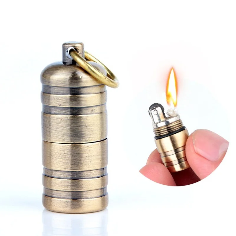 

Mini Keychain Small Pendant Kerosene Lighter Grinding Wheel Metal Lighter Smoking Accessories Briquets Et Accessoires Fumeurs