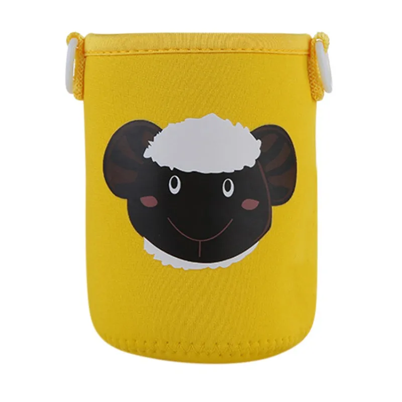 New 400ML-500ML Baby Cartoon Cups Wash Water For Kids Learn Drink Feeding Bottles Warmer Cover With Strap Rope | Мать и ребенок