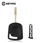 Неразрезанный пустой чехол для ключа KEYYOU, 10 шт., для Ford Focus, Mondeo, KA, Jaguar, XJ8, Transit Connect, Fusion, без чипа