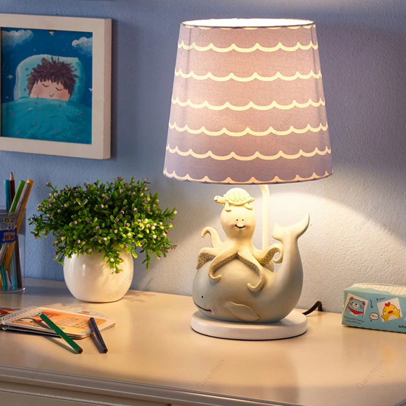 Настольная лампа с милым мультяшным дельфином и коровой украшение для детской
