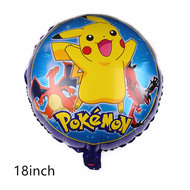 1pc 18inch Новинка 12 дюймов Мультяшные шары Пикачу pokemon go expression шарики для день рождения вечерние украшения для детского душа детские игрушки в виде героев - Цвет: 1pc 18inch