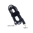 USB C зарядный кабель для ноутбука, шнур, адаптер питания постоянного тока, разъем для Lenovo USB Type C в Dc 4,0x1,7 мм, Штекерный конвертер 20 в