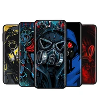 cool gas mask smiley for xiaomi redmi note 10s 10 9 9s 9t 8t 8 7 6 5 pro max 5a 4x 4 5g soft silicone phone case