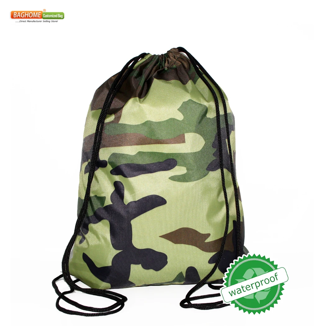 100pcs/Lots SchoolBag Camo Drawstring Backpack For Teenage Men Waterproof Drawstring Bag Packing Cubes Large Capacity Mochila