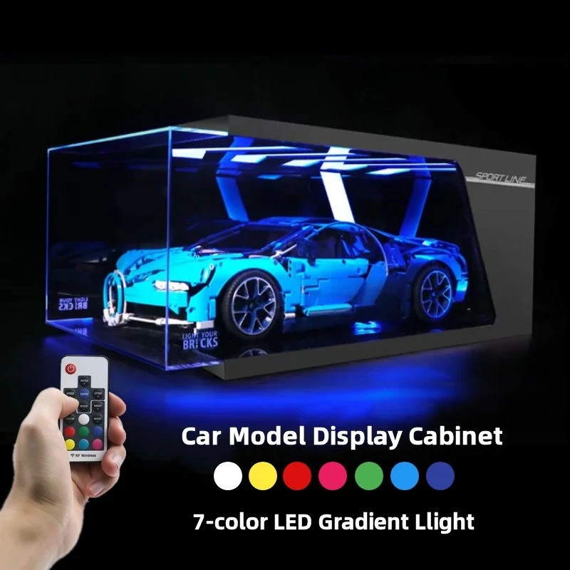 

Suspended Design Model Car Display Cabinet 7 Color Gradient LED Light Acrylic Storage Box Super Sports Car Collector Organizer