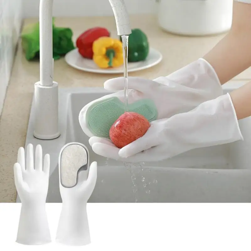 

Magic Dishwashing Silicone Gloves Protect Hand Dirt Clean Brushes Cleaning Tool