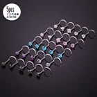 Серьги-гвоздики HONGTU из нержавеющей стали для пирсинга ноздрей, ювелирные украшения для носа, декор Фианит, Хрустальный пирсинг, звезды, 20 г, 5 штук в 1 партии