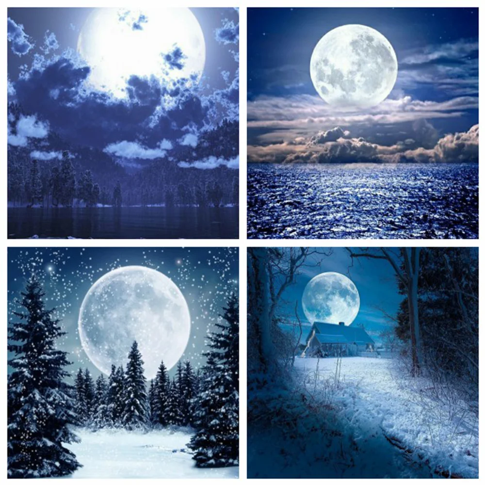 

Kamy Yi Diy 5d Square Diamond Handmade Round Rhinestone Cross Stitch Moon Landscape Picture Home Decoration Gift