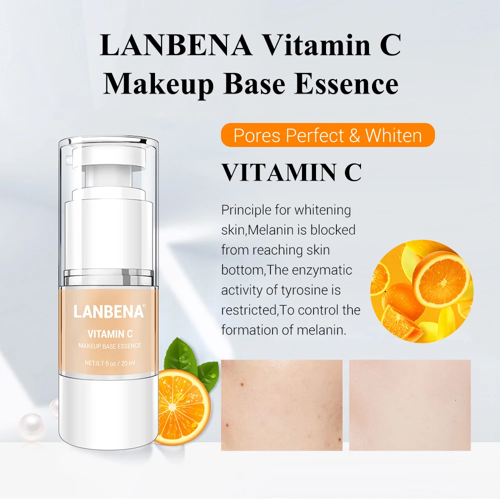 LANBENA Face Primer Base Essence Serum Hyaluronic Acid VC Pore Concealer Shrink Brighten Moisturizing Skin Makeup | Красота и