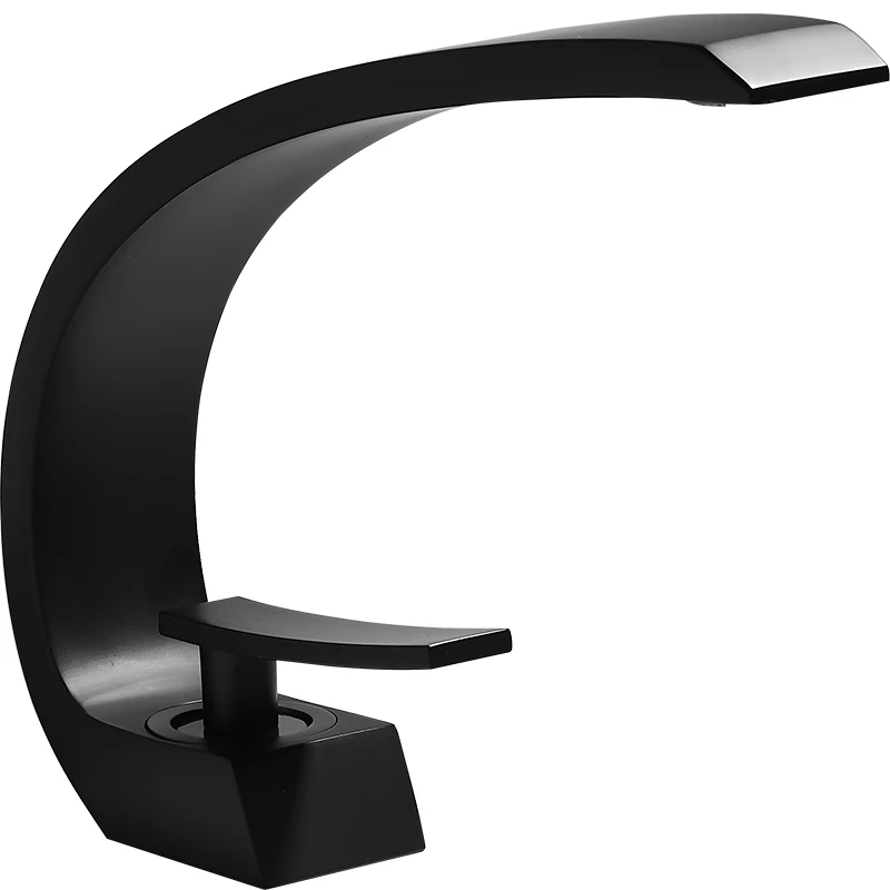 

Tuqiu Basin Faucet Modern Bathroom Mixer Tap Black/Gold Wash basin Faucet Single Handle Hot and Cold Waterfall Faucet