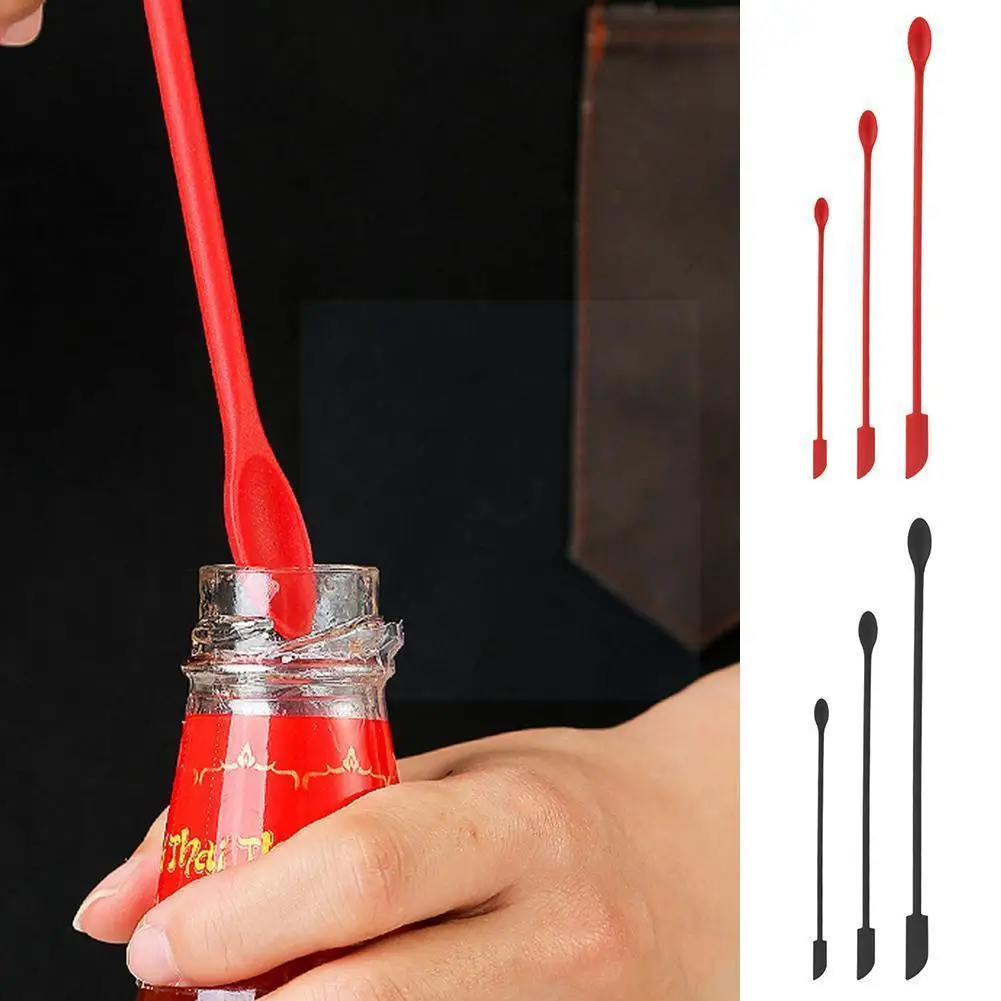 

Double Silicone Scraper Lengthened Jam Spatula Cosmetic Sauce Accessories Fruit Spatula Bottle Scraper Kitchenware A4r4