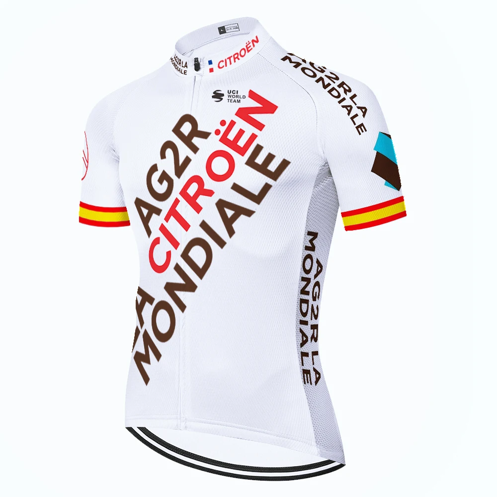 2021 AG2R Велоспорт Джерси мужская летняя команда с коротким рукавом велосипедная