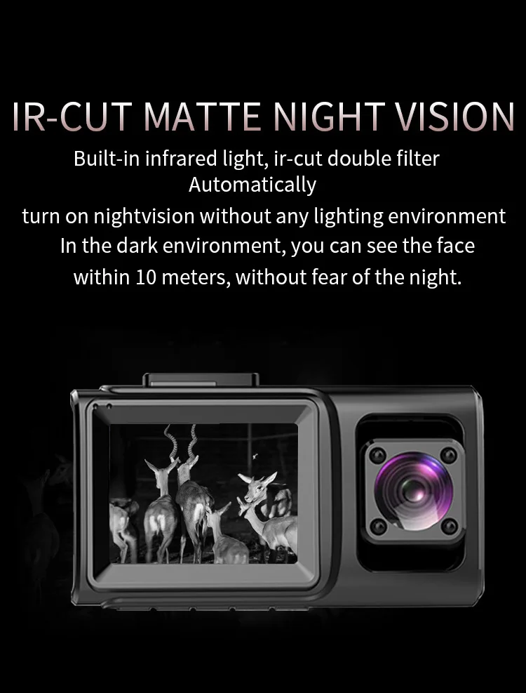 Автомобильный видеорегистратор с двумя объективами для переднего и