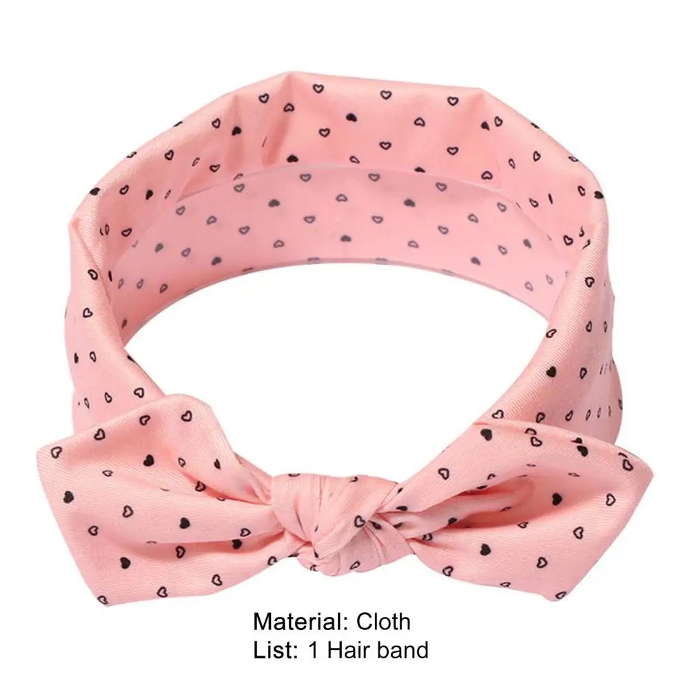 

Hair Band Wave Dot Pattern Decorative Skin Friendly Toddlers Girls Bow Headband for Photography