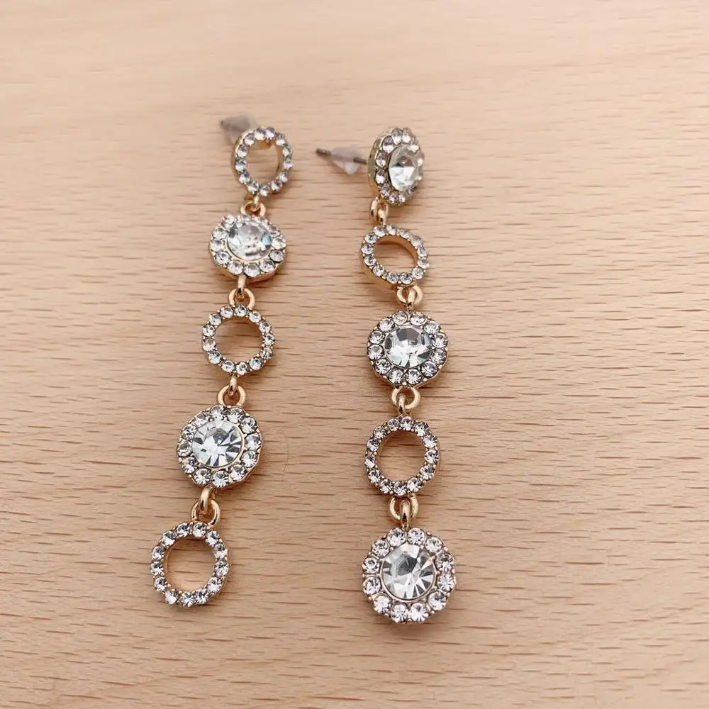 Новые золотые стеклянные серьги модные ювелирные свадебные подарки для