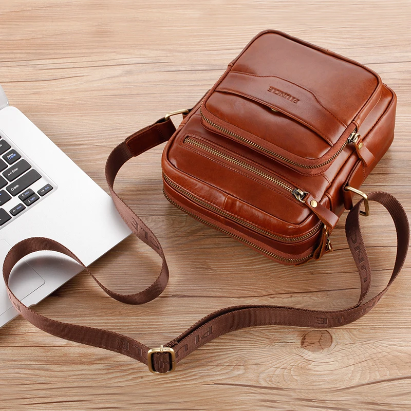 Мужская сумка-мессенджер Piuncle повседневная сумка через плечо из натуральной кожи