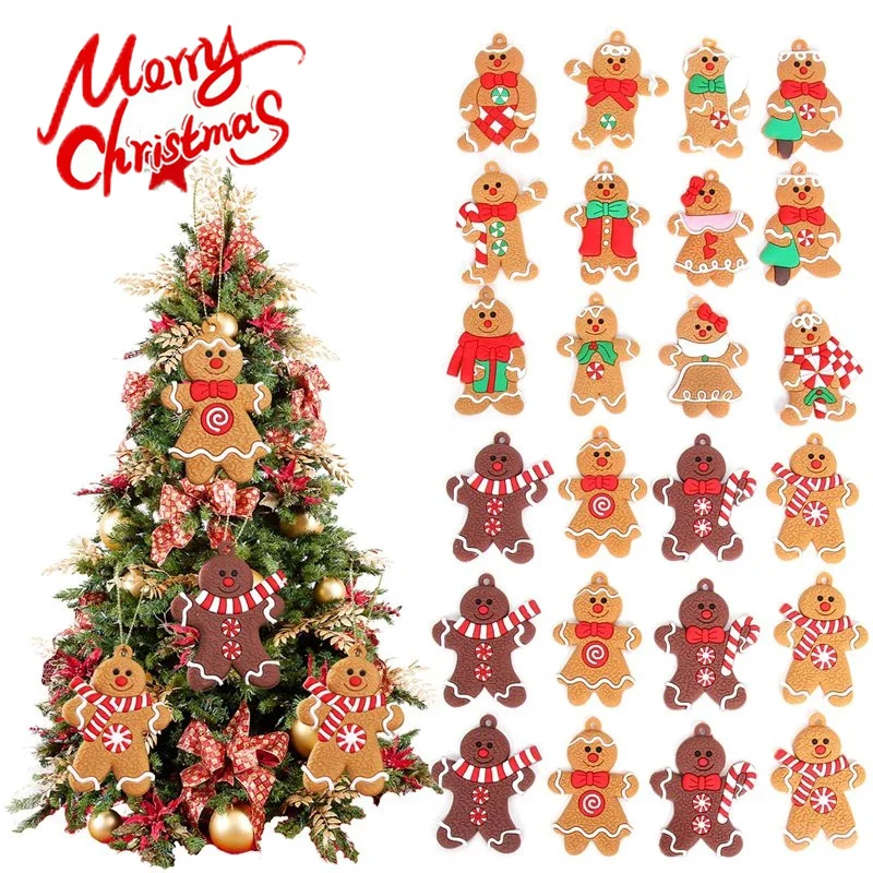 

1 Set Gingerbread Man Ornaments for xmas Tree Decorations, 7.5cm Tall Gingerman Hanging Charms Xmas Tree Ornament Holiday Decor