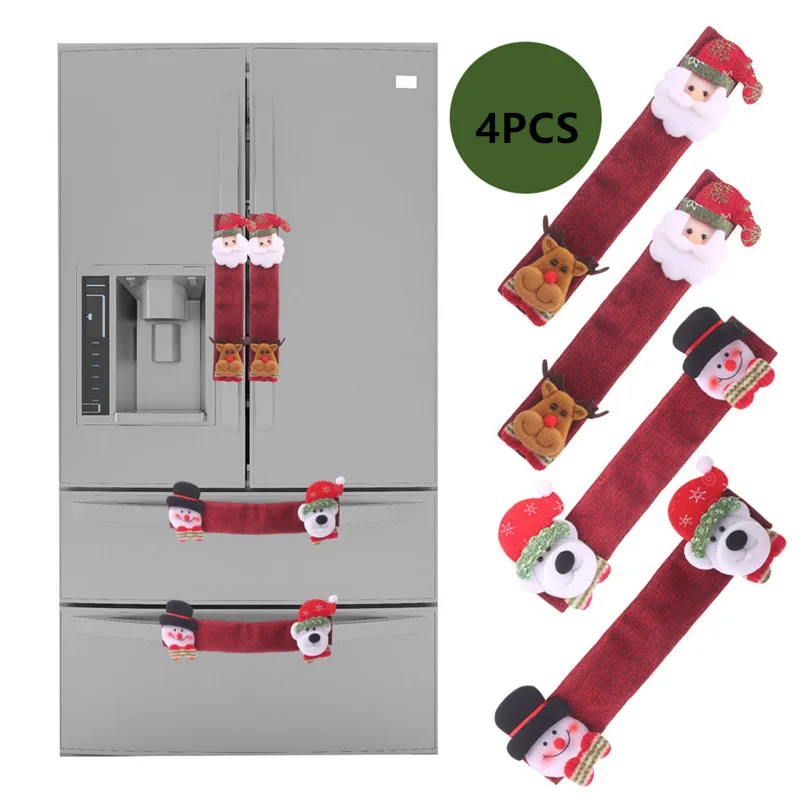 4 шт. новогодние чехлы на ручки холодильника | Дом и сад
