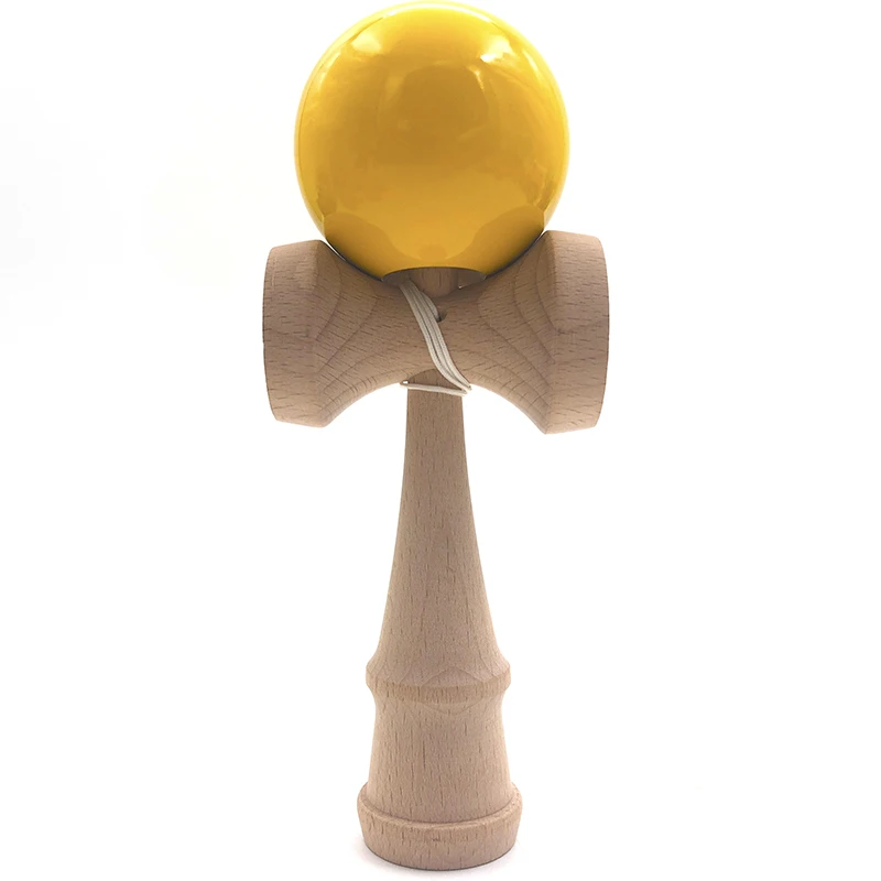 Yellow 18 см, профессиональные деревянные игрушки Kendama, одноцветные, искусственная краска, умелый шар для жонглирования, антистресс, Спорт на открытом воздухе для детей и взрослых - Цвет: Yellow